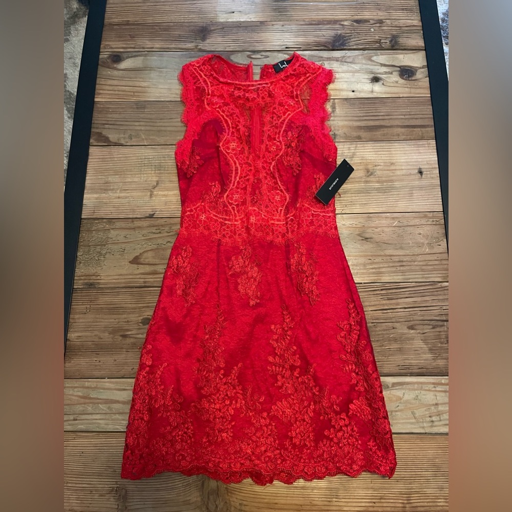 NWT Lulu’s Red Lace Mini Dress